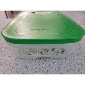 Tupperware Produce Saver Food Storage Container Green 1.8L Vented Lid Veggie